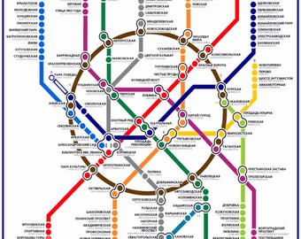 モスクワ地下鉄路線図ポスター(レア) モスクワ地下鉄路線図 ロシア地下鉄路線図 オフィスアートポスター