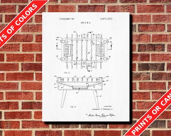 Foosball Game Patent print, Sports Poster