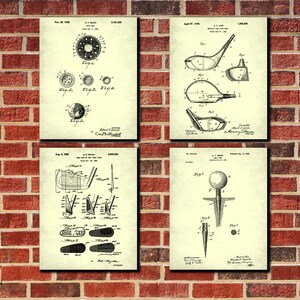 Golfing Patent Prints Set 4 Golf Posters