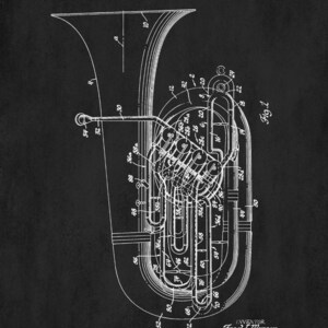 Tuba Patent Print, Musician Gift, Orchestral Instruments Poster - Etsy UK