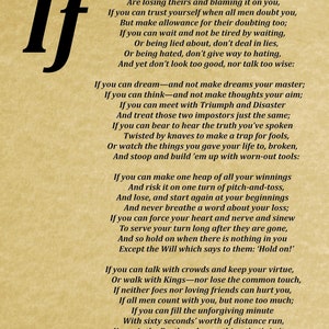 If Poem by Rudyard Kipling, Typography Print image 8