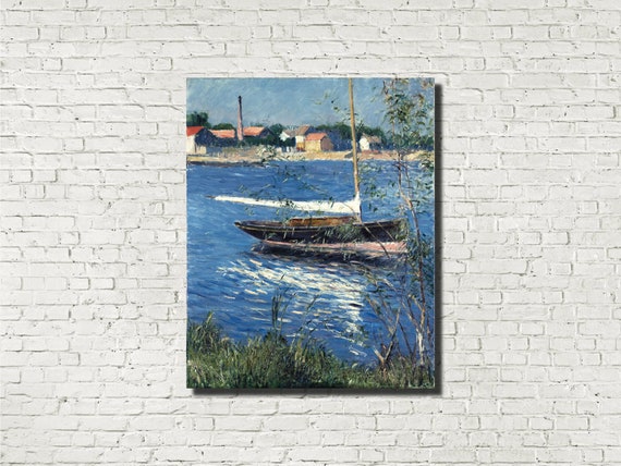 Gustave Caillebotte Fine Art Print : Boat moored on the ...
