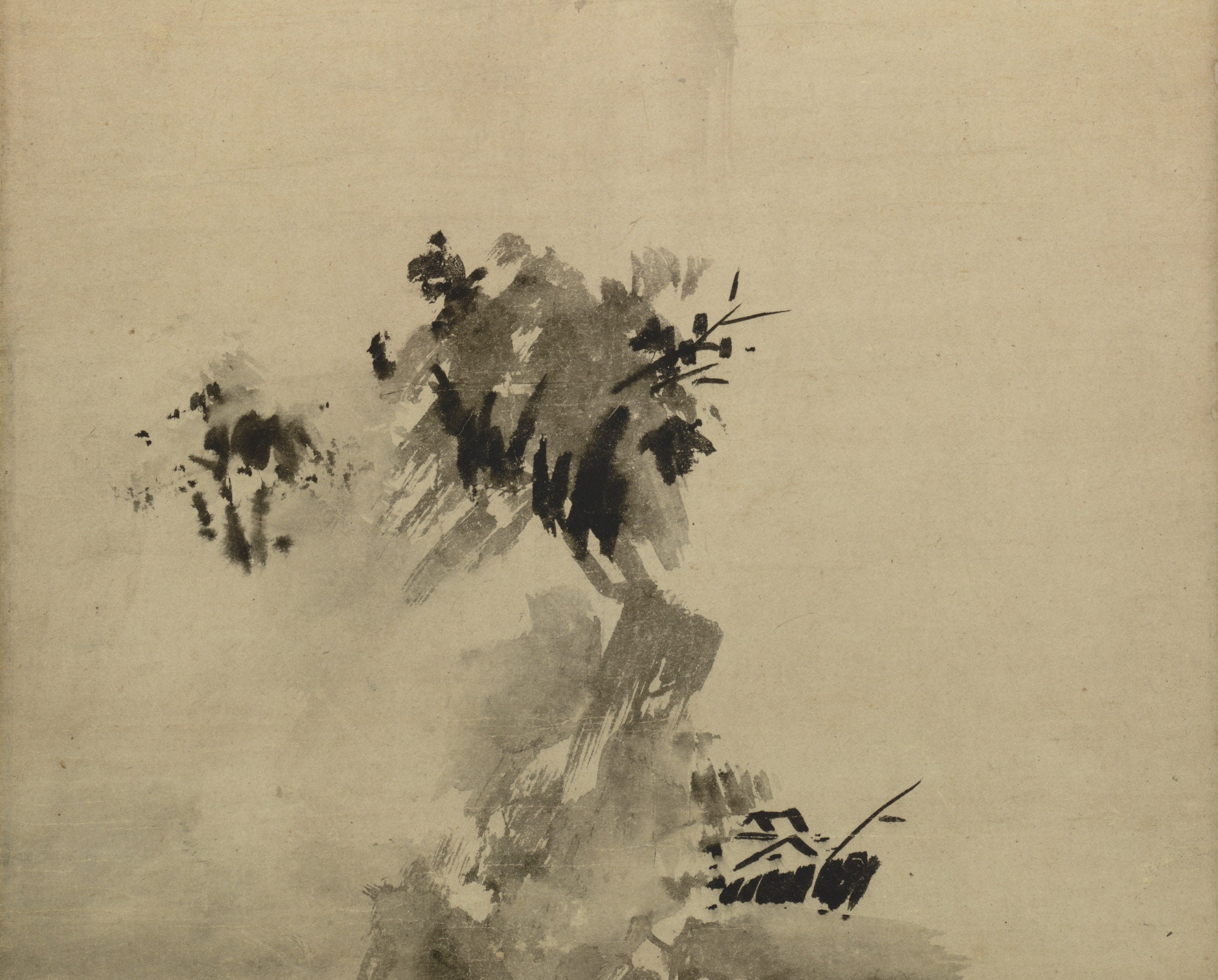 Sesshū Tōyō Fine Art Print, Japanese Splashed Ink Landscape