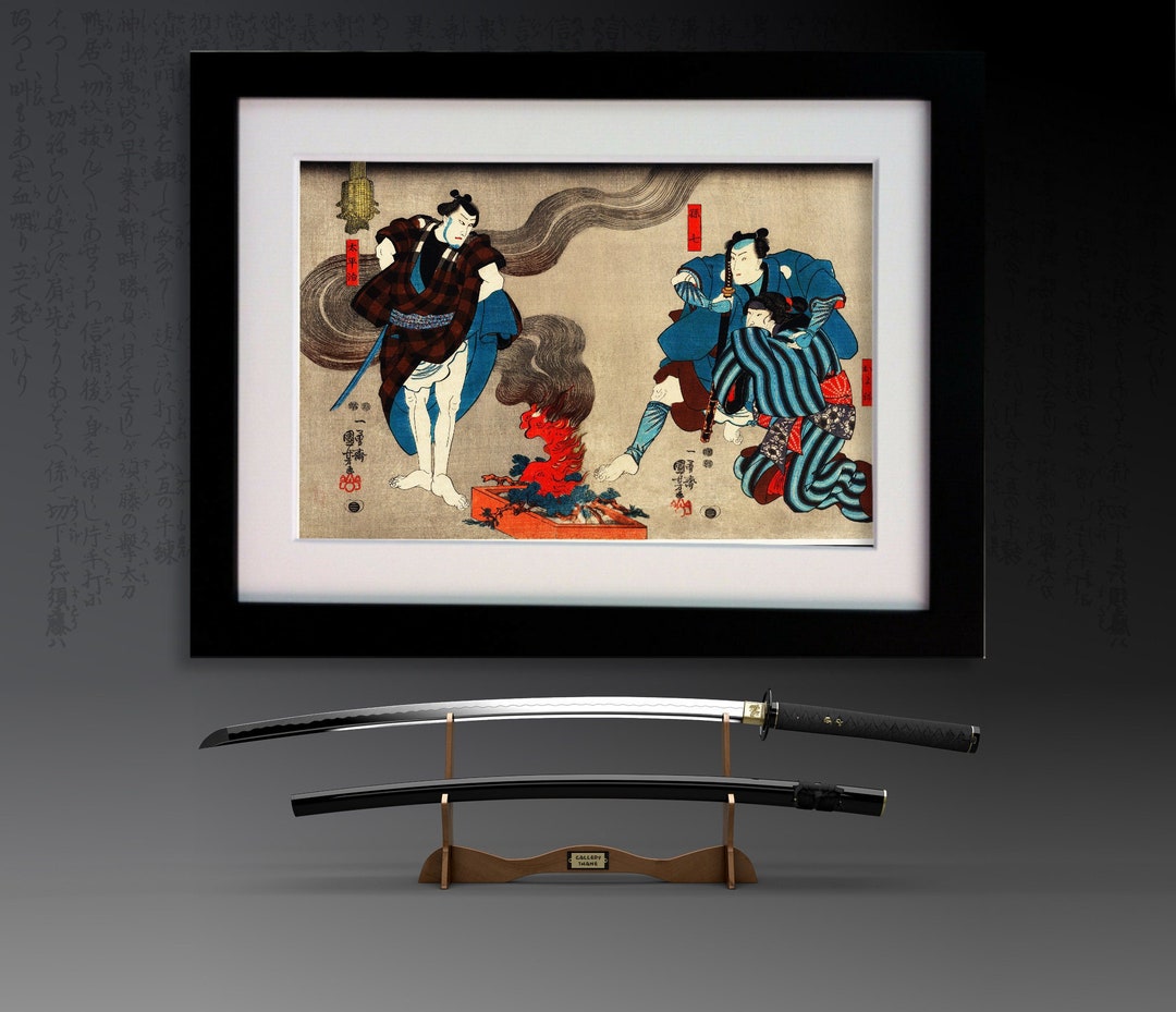 Utagawa Kuniyoshi, Japanese Fine Art Print : Warriors Campfire, Ukiyo-e ...