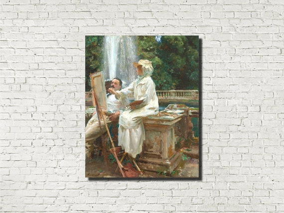 John Singer Sargent Fine Art Print The Fountain Artist at | Etsy