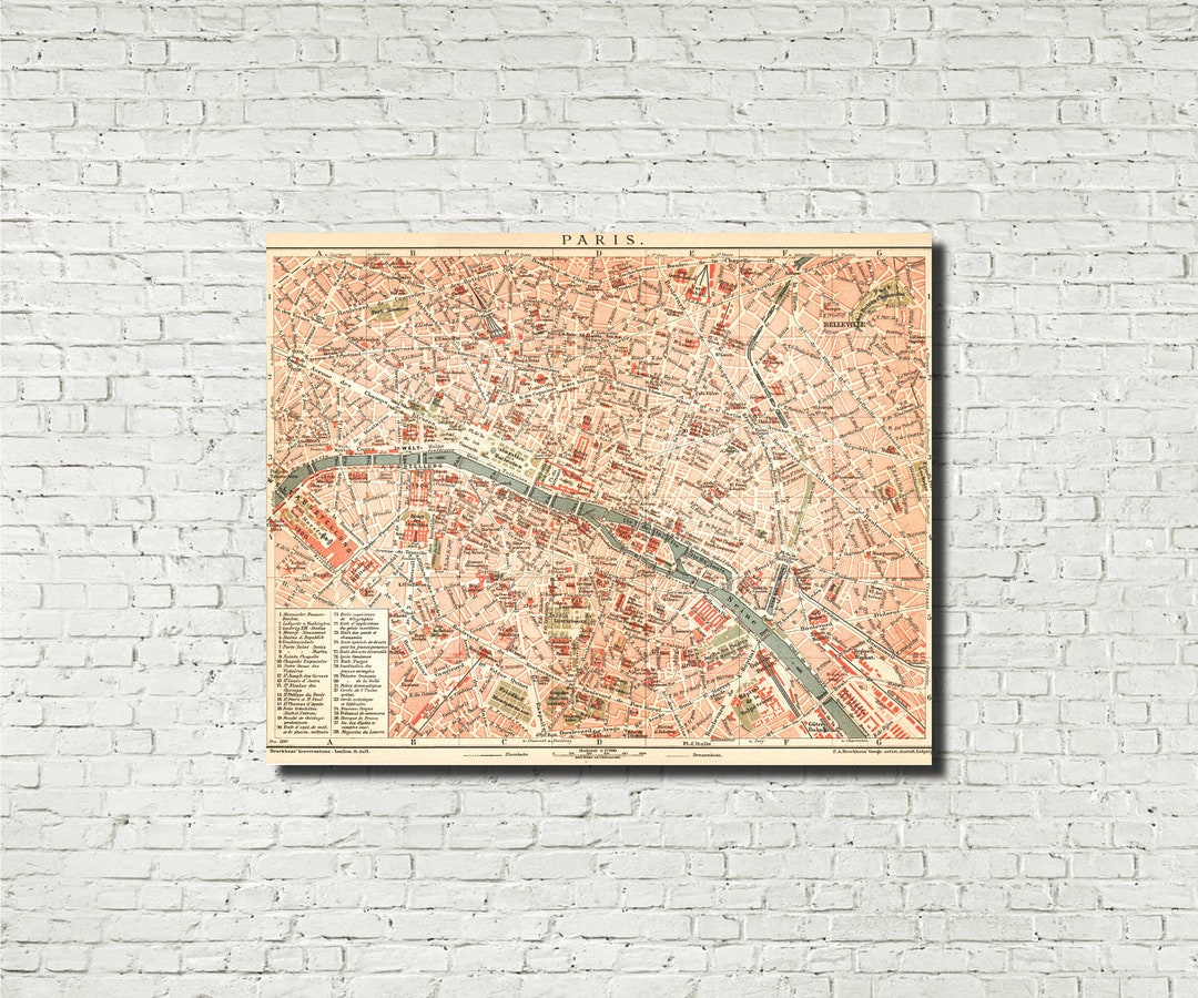 Lienzo de mapa vintage de calles de París de Structube
