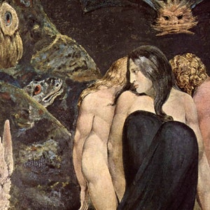 William Blake Fine Art Print, Hecate Greek Goddess of Magic, Mythology Painting, Pre-Romantic image 2