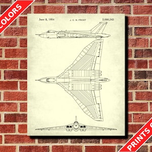 Avro Vulcan Bomber, Aircraft Patent Print
