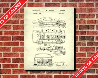 Slot Car Patent Print, Vintage Toy Poster