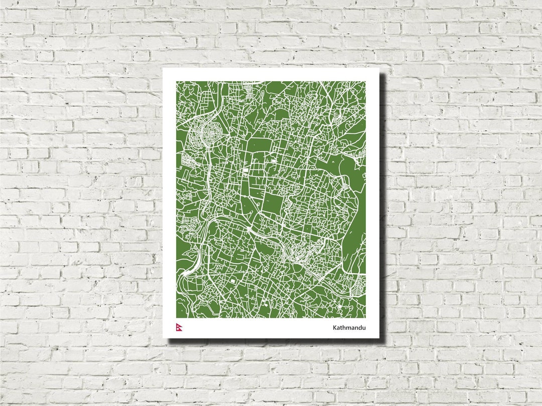 Kathmandu Street Map Lots of Colours and Sizes 7181 - Etsy