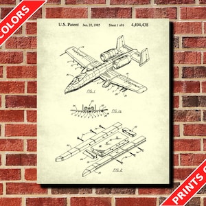 A10 Warthog, Aircraft Patent Print, Military Aviation Poster, Pilot Gift
