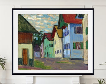 Alley in Murnau Framed Print by Gabriele Münter, Blue Rider, German Expressionism Landscape Print