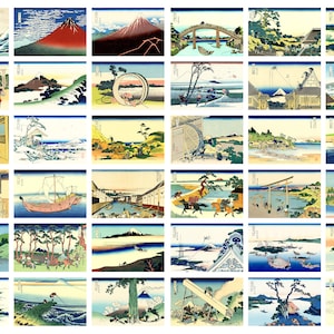 36 Views of Mount Fuji, Complete set 36 Framed Wall Art Prints, Katsushika Hokusai, Japanese Wall Art, Mt Fuji Art Print, framed wall decor
