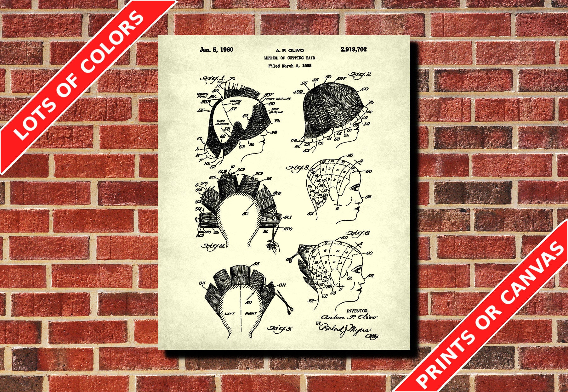 Buy Salon Patent Print Hair Cutting Wall Art Online in India - Etsy