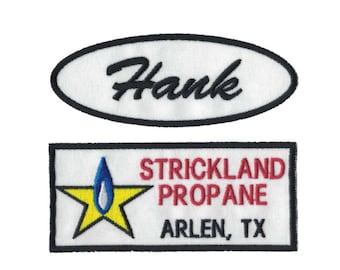 Hank Hill Strickland Propane Embroidered Iron On Patch Set