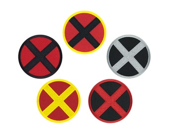 X Men - Various Colors - Embroidered  Patch Iron On or Hook Fastener Available