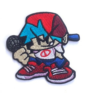 Boyfriend from Friday Night Funkin Embroidered Patch FNF Iron On Patch Iron on Applique