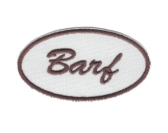 Spaceball's Barf Name Badge Embroidered Iron On Patch