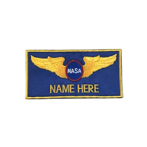 Astronaut Costume Custom Name Embroidered Patch Astronaut Cosplay Iron on or Hook Fastener Available