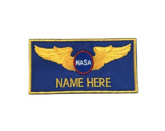 Astronaut Costume Custom Name Embroidered Patch Astronaut Cosplay Iron on or Hook Fastener Available