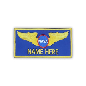 Personalized Astronaut Name Patch - Embroidered Space Flight Suite Cosplay Iron on or Hook Fastener Available - New Most Accurate Size - 2x4