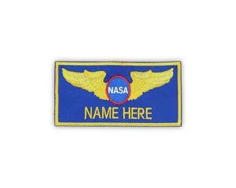 Personalized Astronaut Name Patch - Embroidered Space Flight Suite Cosplay Iron on or Hook Fastener Available - New Most Accurate Size - 2x4