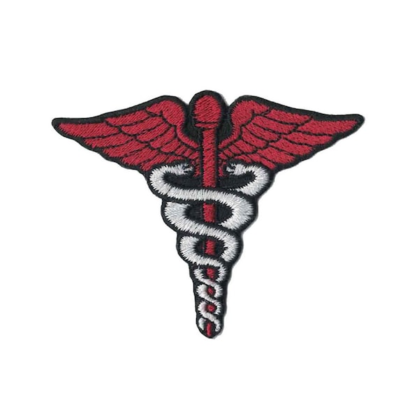 Caduceus symbol Embroidered Patch Medicine symbol Iron On Patch Iron on Applique from doctor horrible