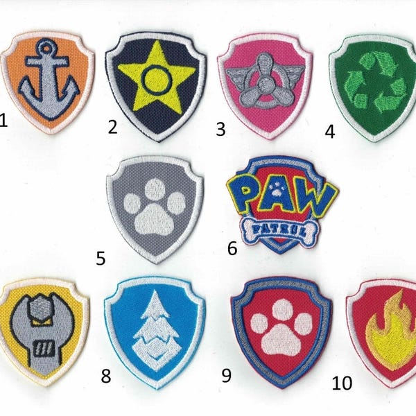 Paw Patrol Embroidered Iron On Patch Iron on Applique