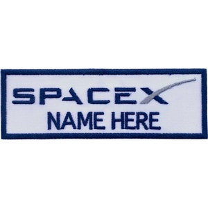 Spacex Flight Suite Personalized Name Patch.  Iron on or Hook Fastener Available