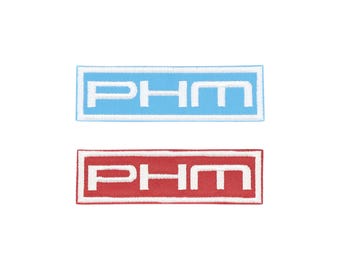 PHM Embroidered Iron On Patch 3.5 by 1 Inch - Project Hail Mary - Blue or Red or Both