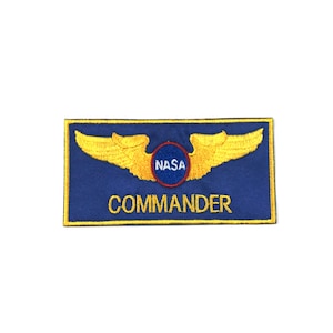 Astronaut Costume Commander Embroidered Patch Astronaut Cosplay Iron on or Hook Fastener Available