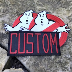 Set of Two No Ghost Logo Patches and one Custom Name Patch Value Pac Iron On or Hook Fastener Available (Name Tags only)