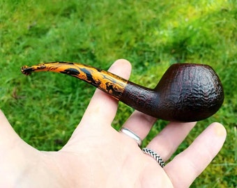 Original Design Windproof Briar wood 9mm Handmade Briar Pipes\uff0c Tobacco Pipe Deepened Handmade Wood Pipe Irish Heather Solid Wood Pipe