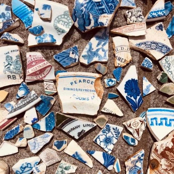 FREE SHARD buy one and get one FREE Ceramic shard sea pottery Victorian Edwardian found by the river Thames in London price is for one shard