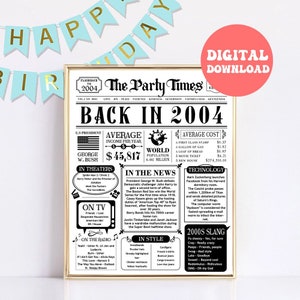 2004 the Year You Were Born PRINTABLE, the Year in Review, What
