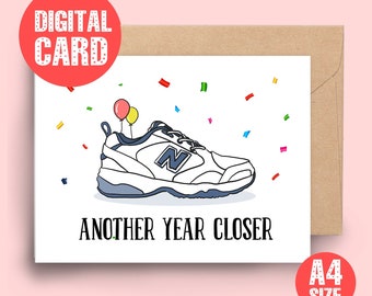 Funny Old Man Shoes Birthday Card, Gift for Dad or Boyfriend, New Balance Meme Card, Meme Birthday Cards for Him, Birthday Meme, Printable