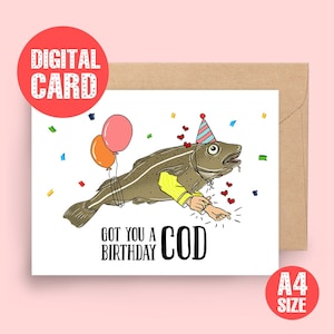 Got You A Birthday Cod Birthday card, Hilarious Birthday Card, Funny Birthday card, Card for him, Card for Her Birthday card pun, Printable