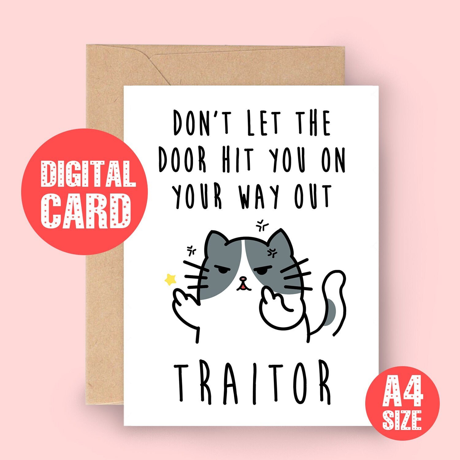 Traitor Definition Print at Home Leavingcard Digital Download 