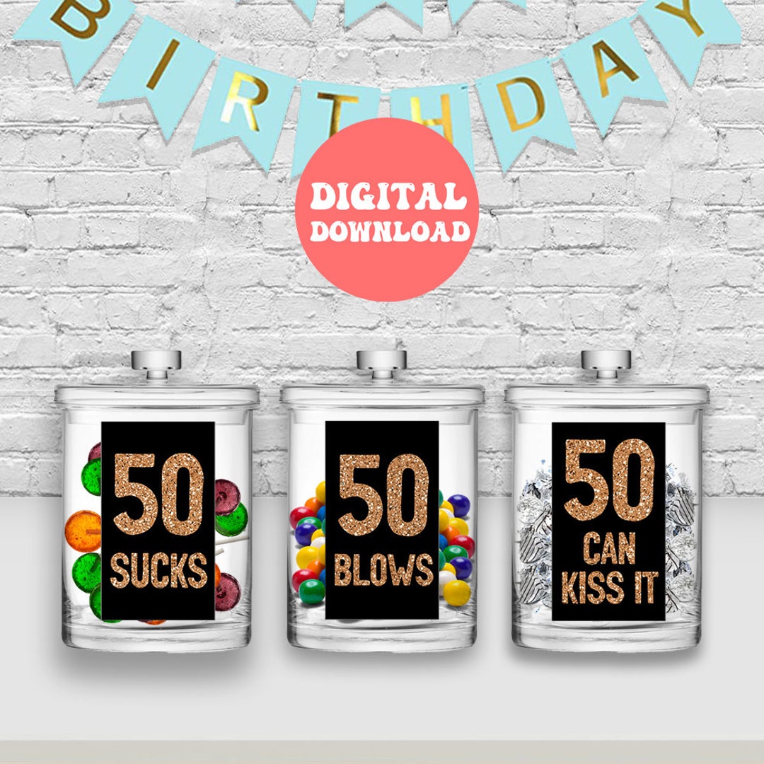 50th Birthday PRINTABLE Table Decorations 50 Sucks 50 Blows - Etsy 50th Birthday PRINTABLE Table Decorations 50 Sucks 50 Blows - Etsy