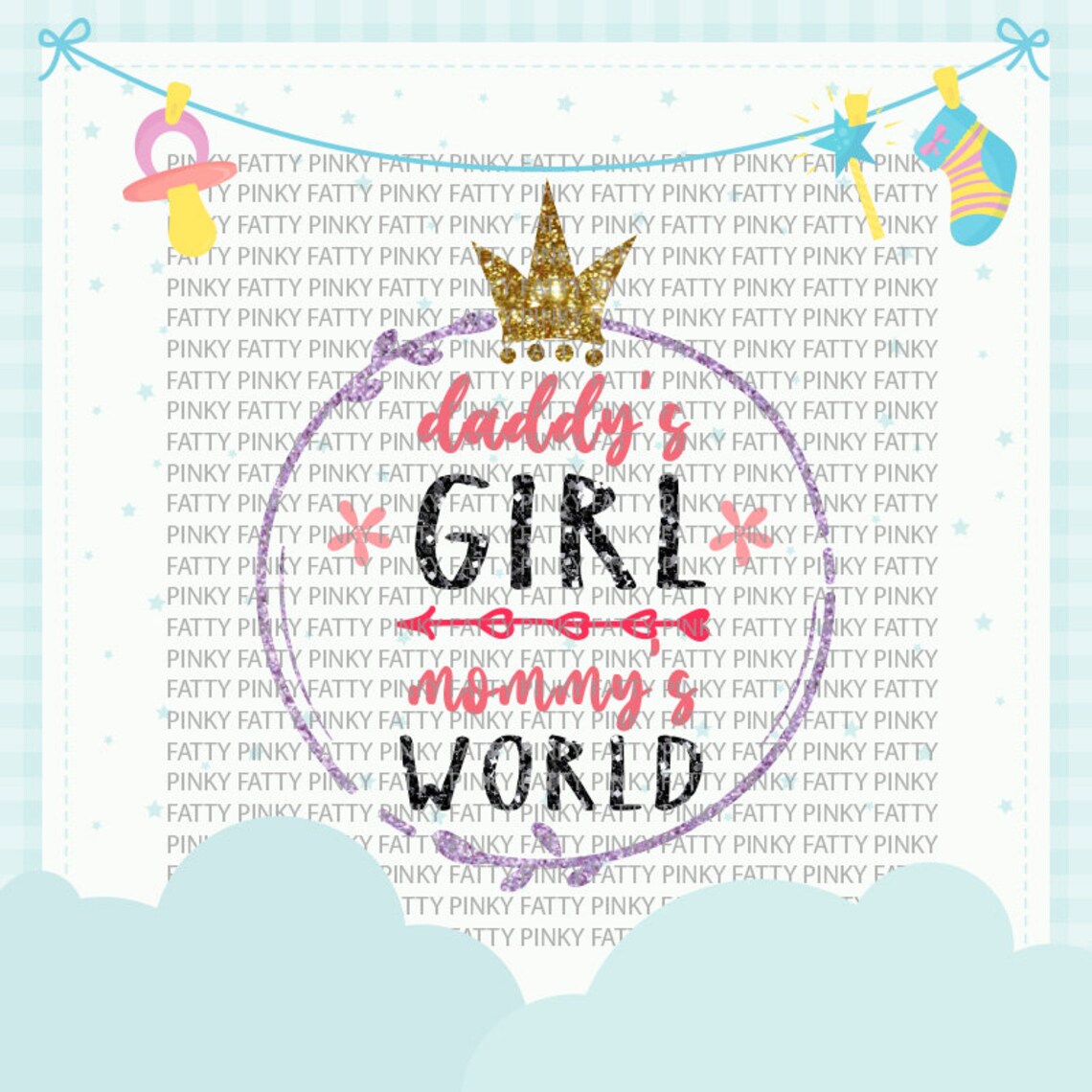Daddys Girl Mommys World SVG Baby Girl Cut File Heart Arrow | Etsy