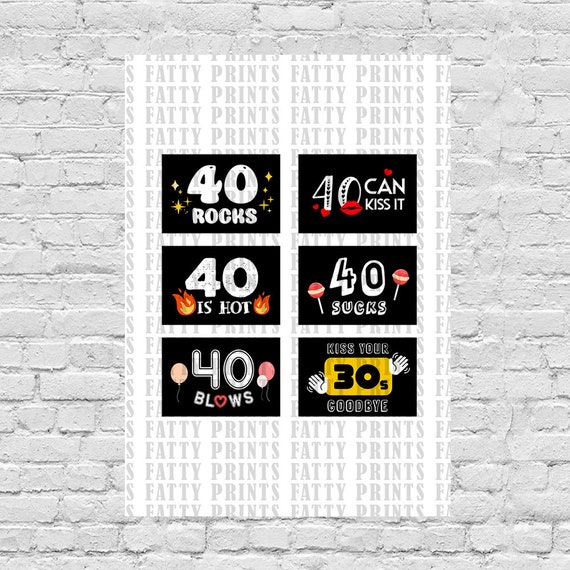 40th Birthday PRINTABLE Table Decorations 40 Sucks 40, 44% OFF