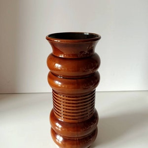 Ak Keramik vase, brown glaze