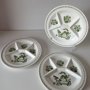 RESERVED Set of three fondue plates, figgjo Flint Market, woman print
