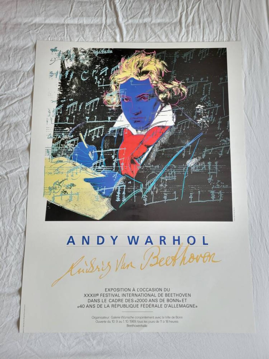希少　Andy Warhol アンディウォーホル ポスター　ベートーベン Amazon.co.jp: 画家 芸術家アンディ・ウォーホル ウシ版画2