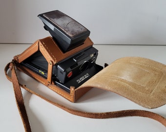 ビィンテージ　皮ケース付きポラロイドカメラSX70カセット無し ビィンテージ 皮ケース付きポラロイドカメラSX70カセット無し