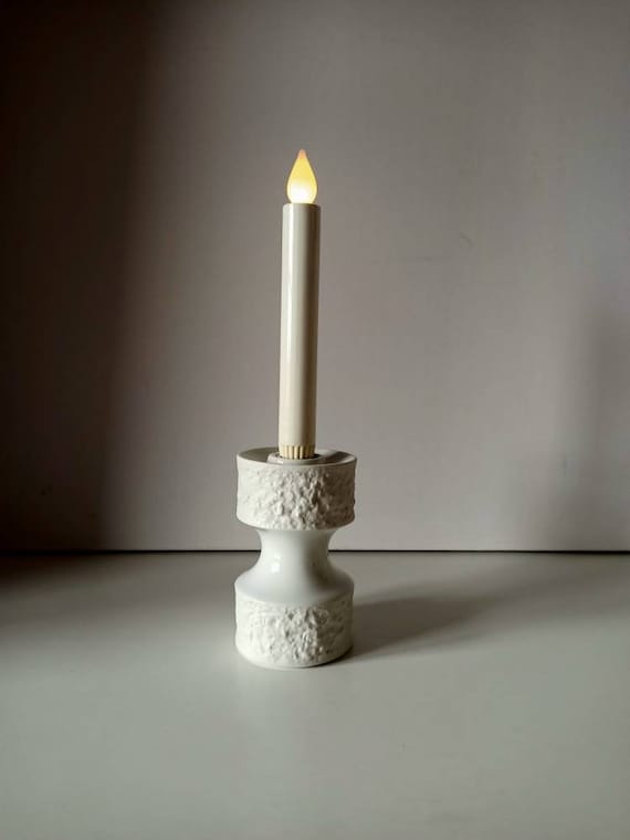 Royal KPM Porcelain Bavaria, White Bisque Candlestick 