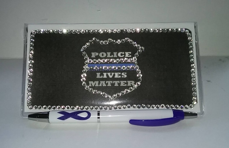 Custom Designed Police Lives Matter CheckBook Cover with Free Pen