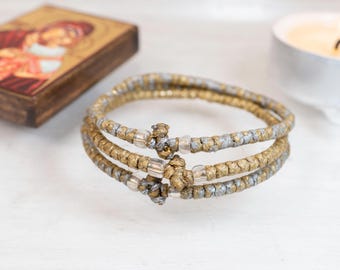 Komboskini in filo d'oro e argento (1 pz) – Elegante corda da preghiera greca fatta a mano