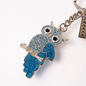 Handcrafted Keychains with owl made by Metal and Enamel an Authentic Hellenic Designs,Greek Treasures image 3