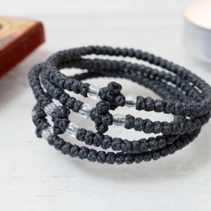 Komboskini Dark Gray (1 Pcs ),Handmade Monastic Rope with Beads Original Greek Sacred Komboskini  for Spiritual Practice